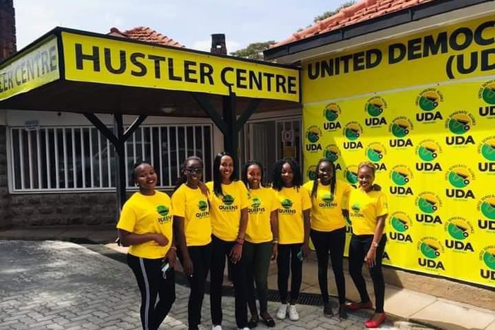 Campaigners at United Democratic Alliance's (UDA) offices