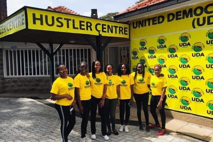 Campaigners at United Democratic Alliance's (UDA) offices
