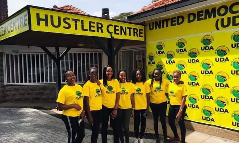Campaigners at United Democratic Alliance's (UDA) offices