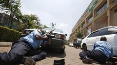 Police officers at a scene of crime