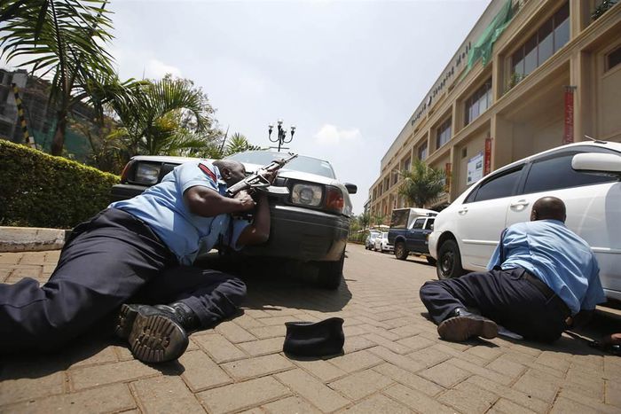 Police officers at a scene of crime
