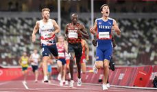 The 20-year Norwegian sped past Cheruiyot on the last lap, however, to clock a blistering 3:28.32 and claim the gold medal.