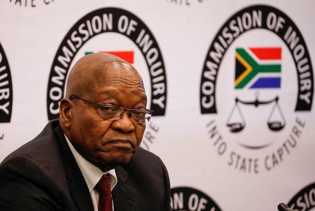 Former South Africa President Jacob Zuma appearing before the  State Capture Commission