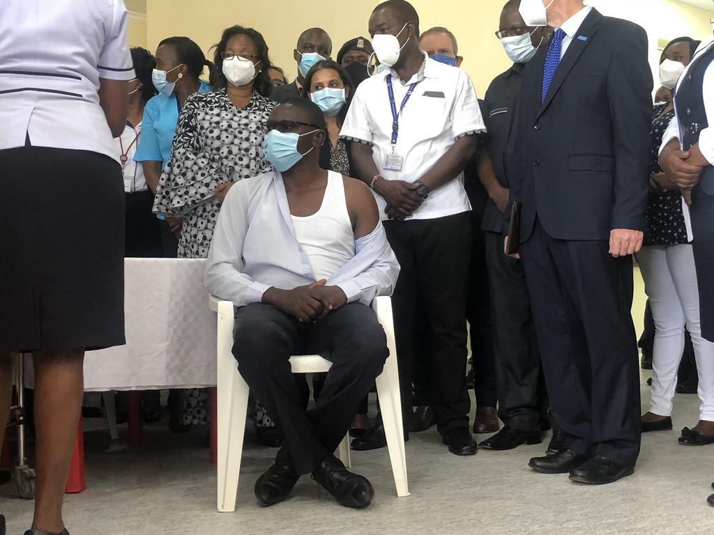 Dr Patrick Amoth becomes the first Kenyan to take Covid-19 Vaccine