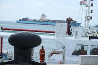 MV Seago Bremerhavel, a cellular container stacking ship has anchored at Lamu Port