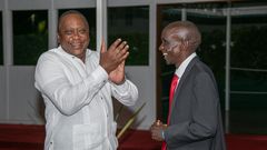 President Uhuru Kenyatta with Eliud Kipchoge at State House Cocktail party on September 8, 2021