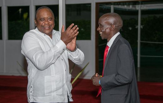 President Uhuru Kenyatta with Eliud Kipchoge at State House Cocktail party on September 8, 2021