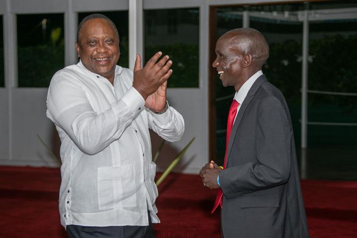 President Uhuru Kenyatta with Eliud Kipchoge at State House Cocktail party on September 8, 2021