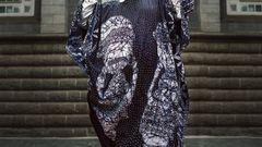 Kenyan celebrity stylist Brian Babu showcasing a Kaftan outfit [Instagram: Brian Babu]