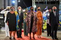 BRIDGETOWN, BARBADOS - NOVEMBER 30: Prime Minister of Barbados Mia Mottley, former cricketer Garfield Sobers, President of Barbados, Dame Sandra Mason, Rihanna, and Prince Charles, Prince of Wales stand during the Presidential Inauguration Ceremony at Heroes Square on November 30, 2021 in Bridgetown, Barbados. The Prince of Wales arrived in the country ahead of its transition to a republic within the Commonwealth. This week, it formally removes Queen Elizabeth as its head of state and the current governor-general, Dame Sandra Mason, will be sworn in as president. (Photo by Toby Melville - WPA Pool/Getty Images)