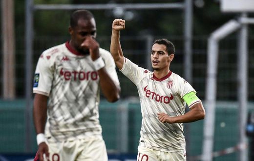 Wissam Ben Yedder (R) has scored four times in his past three games for Monaco