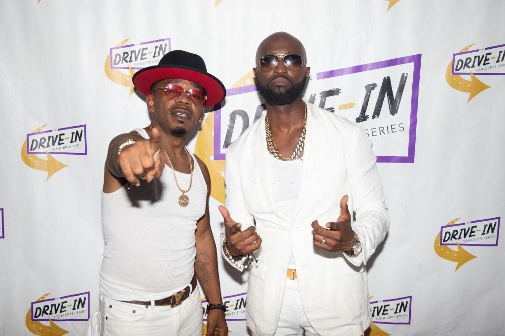 ATLANTA, GEORGIA - JUNE 05: Dante "Chi" Jordan and David "Davinch" Chance of Ruff Endz attend the Drive-In Concert Series 2021 at Atlanta Expo Center on June 05, 2021 in Atlanta, Georgia. (Photo by Marcus Ingram/Getty Images)