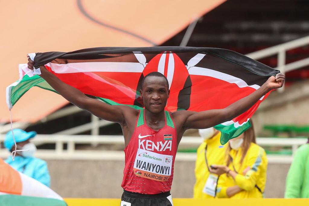 Wanyonyi crossed the finish line in a personal best mark of 42:10.84 beating India’s Amit to second spot in 42:17.94