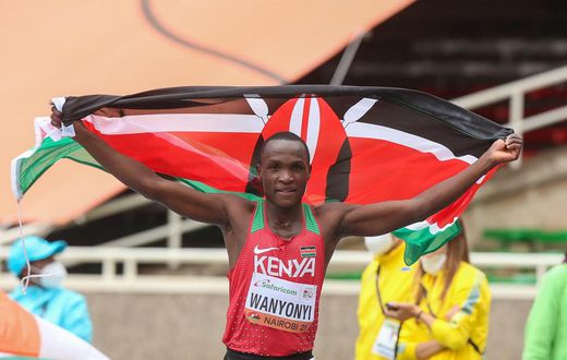 Wanyonyi crossed the finish line in a personal best mark of 42:10.84 beating India’s Amit to second spot in 42:17.94