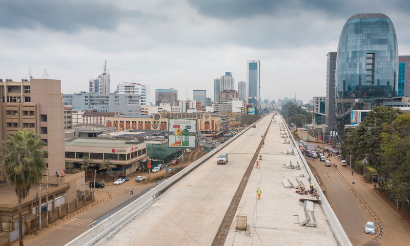 Nairobi Expressway contruction at Westlands