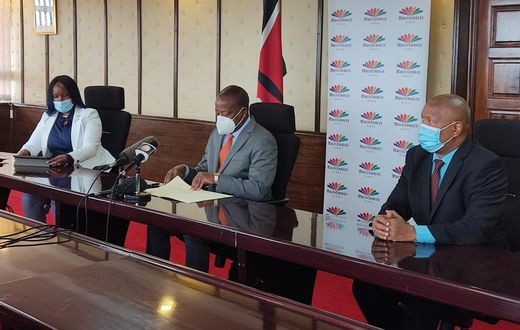Health CS Mutahi Kagwe during a meeting at Afya Haouse
