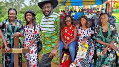 Actress Awinja, Wilbroda and Njoro at the Burial Ceremony of Papa Shirandula's mother