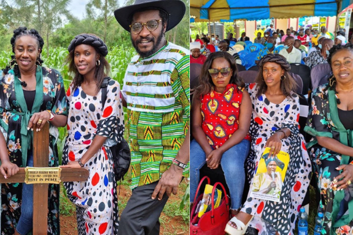 Actress Awinja, Wilbroda and Njoro at the Burial Ceremony of Papa Shirandula's mother