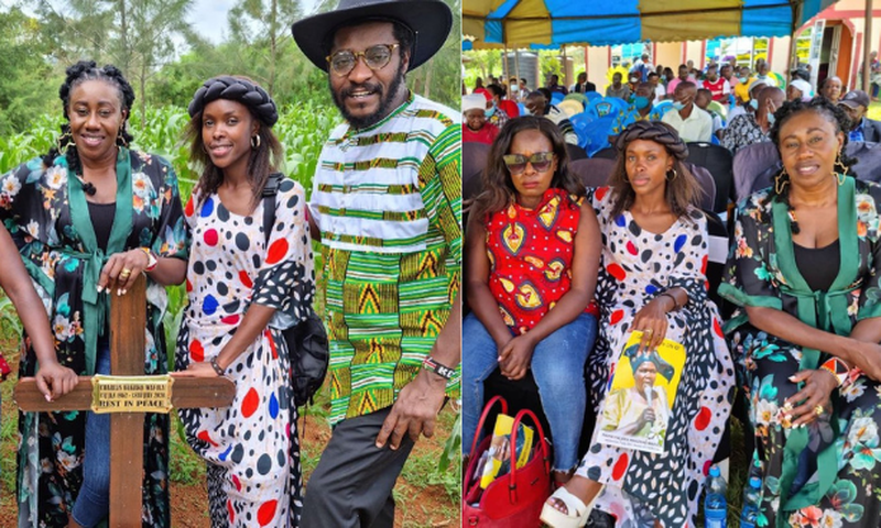 Actress Awinja, Wilbroda and Njoro at the Burial Ceremony of Papa Shirandula's mother