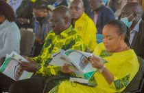 Deputy President William Ruto alongside Kirinyaga Woman Representative Purity Wangui Ngirici during a past church service