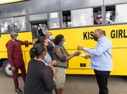 President Uhuru Kenyatta on Friday at State House, Nairobi donated ten buses to various secondary schools and community groups from across the country