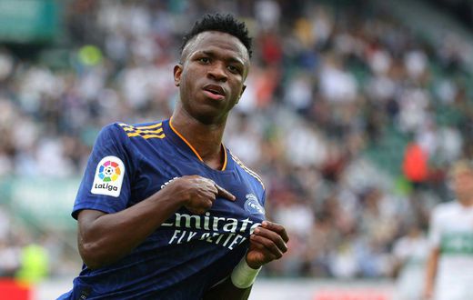 Vinicius Junior scored twice in Real Madrid's 2-1 win over Elche on Saturday.