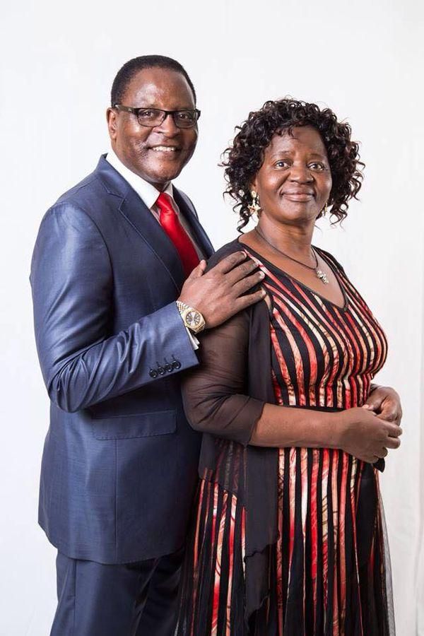 President Lazarus Chakwera and his wife Monica Chikwera
