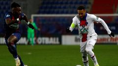 Neymar in the February 10 Cup game against Caen