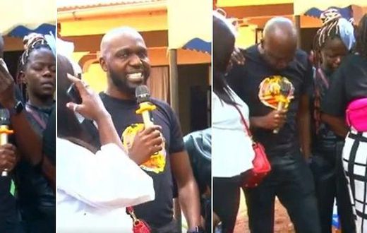 Larry Madowo during the burial of his grandmother