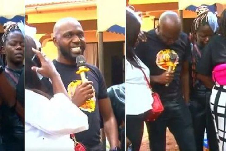 Larry Madowo during the burial of his grandmother