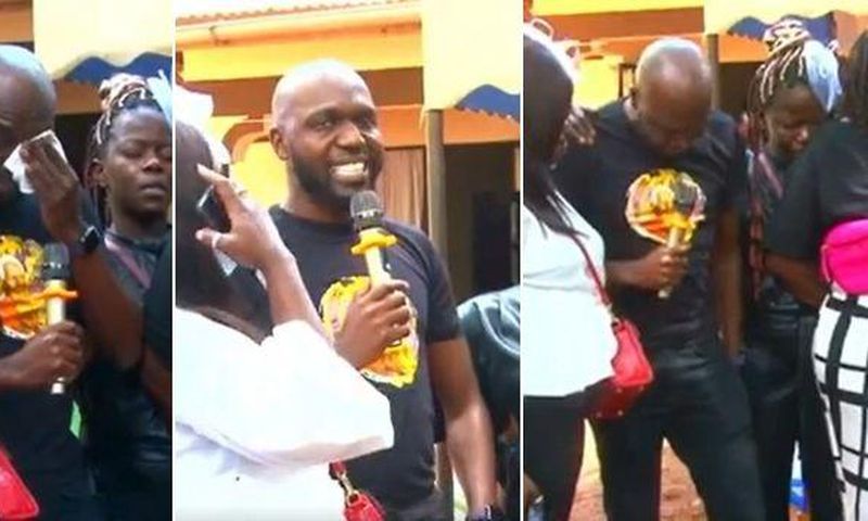 Larry Madowo during the burial of his grandmother