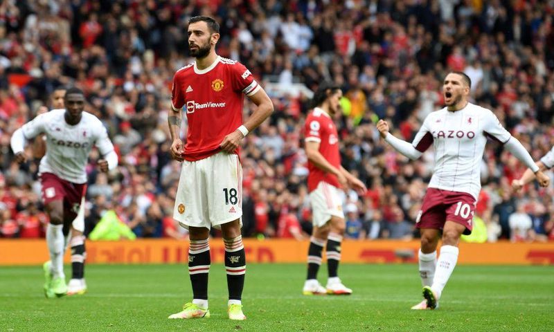 Manchester United midfielder Bruno Fernandes missed a penalty against Aston Villa