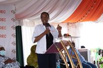 Energy CS Monica Juma during the launch the Electrification of Public Facilities Project (EPFP) on December 14, 2021