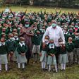 President Uhuru Kenyatta with students from Westlands Primary School
