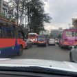 Traffic at Community area in Nairobi as the Nairobi Metropolitan Services (NMS) conducts test at Green Park PSV terminus
