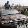 Former Prime Minister Raila Odinga riding in his car