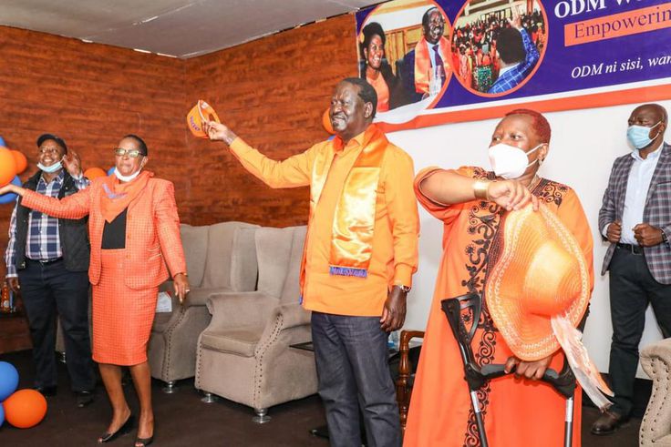 ODM party leader Raila Odinga during a meeting at Chungwa House