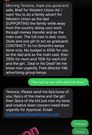 Screenshot of a conversation between Terence Creative and a fraudster