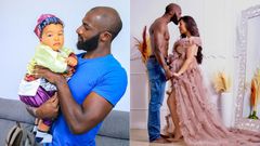Rugby Star Dennis Ombachi, his wife and son