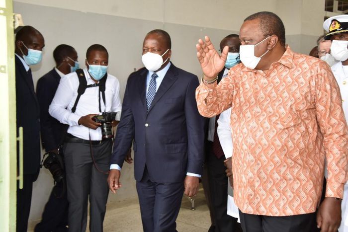 President Uhuru Kenyatta and Health CS Mutahi Kagwe
