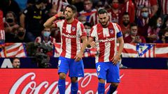 Suarez celebrated by making a telephone gesture after scoring against Barcelona earlier this month.