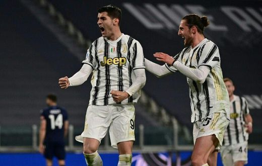 Alvaro Morata (L) scored twice and set up Adrien Rabiot (R) for another one against Lazio in Turin.