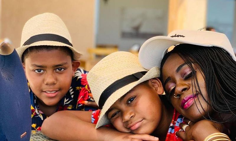 Akothee with her sons
