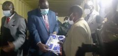 Basic Education PS Julius Jwan supervises KCPE 2020 examination materials distribution at Kisii Central container