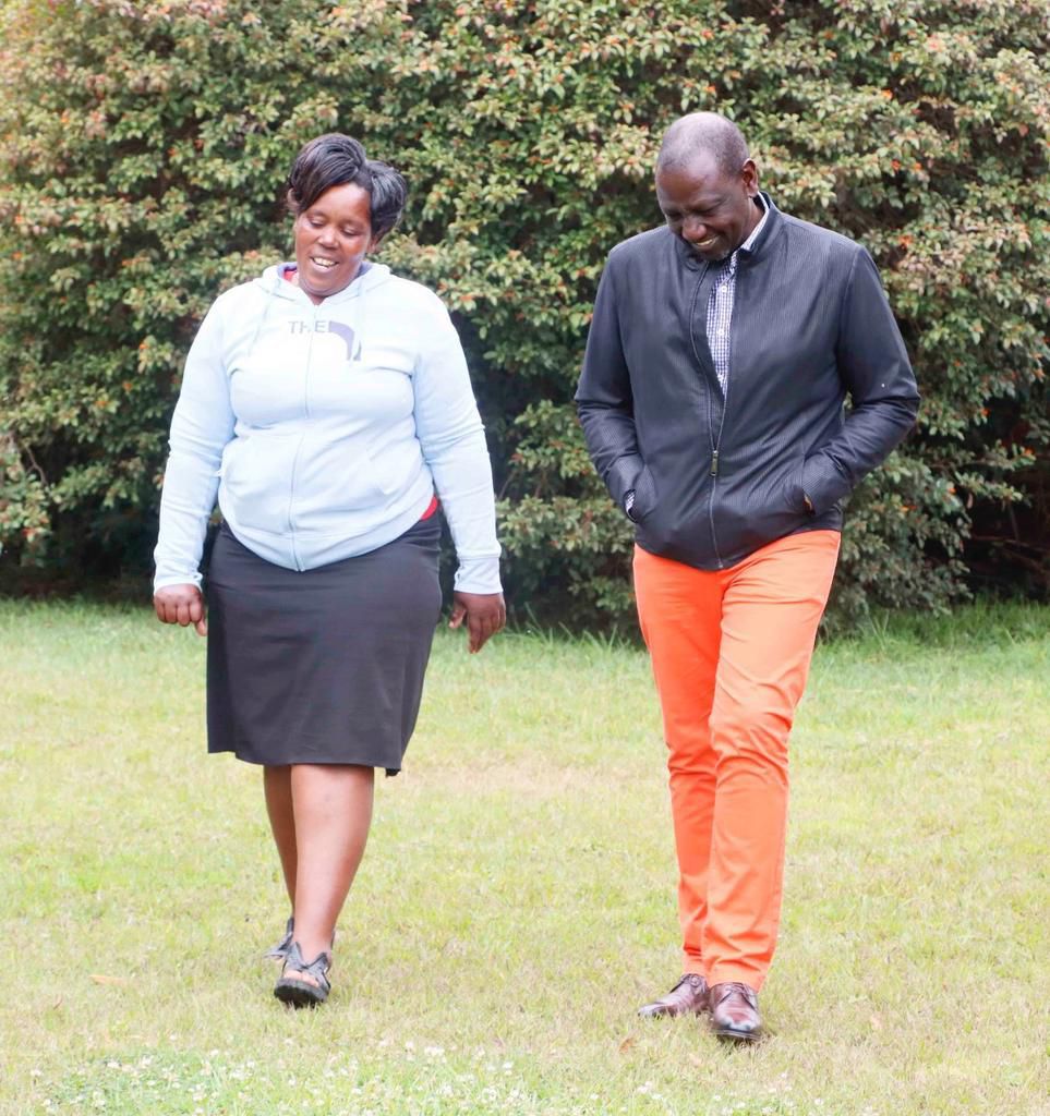 Deputy President William Ruto with businesswoman Elizabeth Mueni