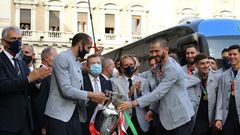 Gabriele Gravina (L) has been President of the Italian Football Federation (FIGC) since 2018