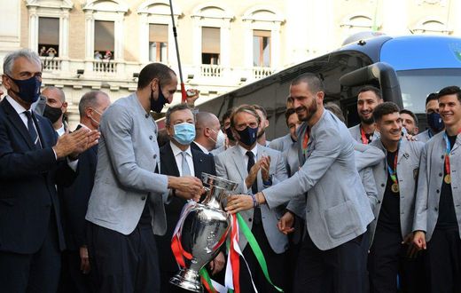 Gabriele Gravina (L) has been President of the Italian Football Federation (FIGC) since 2018