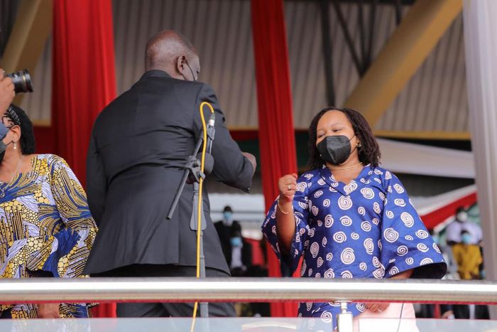 DP William Ruto and Anne Waiguru during the past Mashujaa day in Kirinyaga County