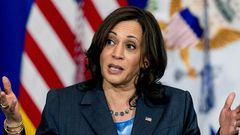 Vice President Kamala Harris speaks during a meeting on voting rights at the TCF Center in Detroit, Monday, July 12, 2021.