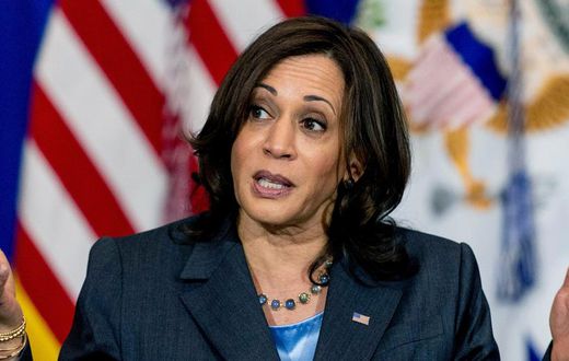 Vice President Kamala Harris speaks during a meeting on voting rights at the TCF Center in Detroit, Monday, July 12, 2021.